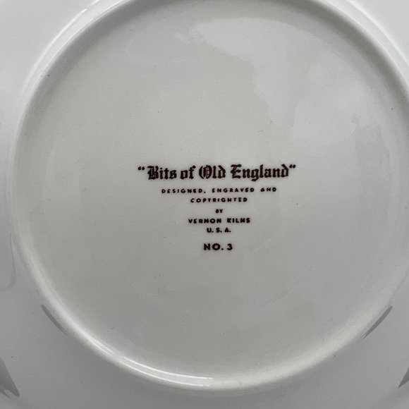 Vernon Kilns Bits of Old England Collectible Plate Number 3 Village Scene 8.25" - Picture 6 of 6